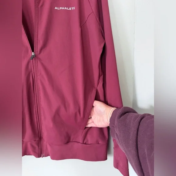 Alphalete Full Zip Track Jacket Sweatshirt Burgundy Red Men’s Size XL - Picture 3 of 8
